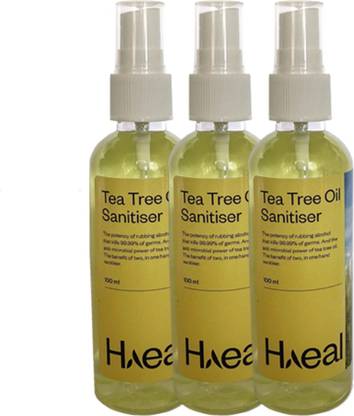 HAEAL Tea Tree Oil Sanitizer - 100 ml- Pack of 03 Hand Sanitizer Bottle