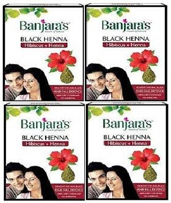 Banjaras Black Henna Hibiscus+Henna - 4 x 50g Packs