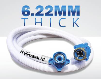 LSRP's Universal Fit The Rarest Quality (6.2MM Thick) 5 Meter hose inlet pipe for Top Loading Fully Automatic Washing Machine Hose Pipe - 3 Layers Braided Flexible PVC Made - White Hose Pipe