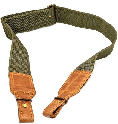 GunAlly Shoulder Strap Webbing & Leather Gun Sling Belt Lanyard