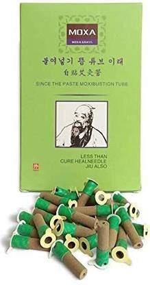 POWEREST Mini Moxa Tube Self-stick Chinese Moxibustion Sticker Therapy Smokeless Burner Heating Acupuncture Point Meridian (180pc) Massager