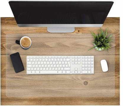 KUBER INDUSTRIES Tranasparent Desk Protector Mat for Office and Home, 18"x26" inch (White)-HS_38_KUBMART21716 Mousepad