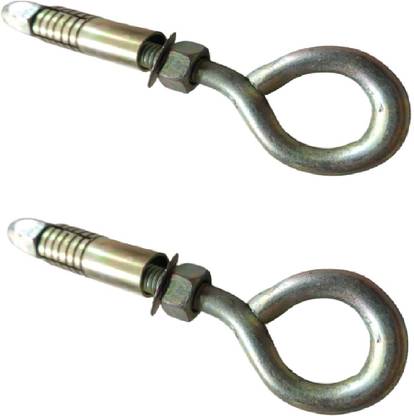 Q1 Beads Nut & Bolt Set 12 Pack 8 mm Zinc Plated Round Ring Type Anchor Fastener Nut Bolt for Ceiling,Swing ,Wall & Multipurpose(4 Inches, LxW 100 x 8 mm)