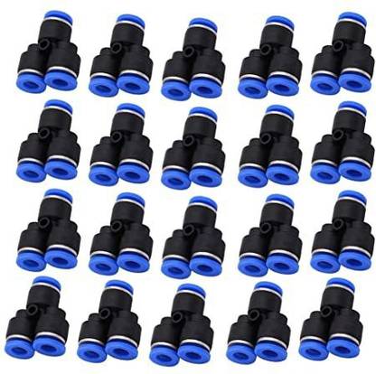 AKARI 10MM Pneumatic EQUAL Union Y Splitter Push to Connect Fitting 3 Way Port 10 MM Plastic Y Shape Tube (PY) Quick JOINT Connector 2PCS… JOINTER 3-Way Union Pipe Joint