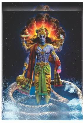 Lord Vishnu huge form in Vaikunth dham image 3D Poster