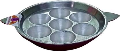Jayam Traditional 7 Cavity Indolium Appam Patra / Kuzhi Paniyaram Pan Paniarakkal 1 L capacity 17 cm, 4.5 cm diameter