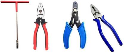 vyas Hand Tool Kit Multi Uses Tool Kit 1 T Spanner 13MM , 1 Wire Cutter Cable Cutter, 1 Multi Purpose Plier And 1 Grip Plier Combo Hand Tool Kit