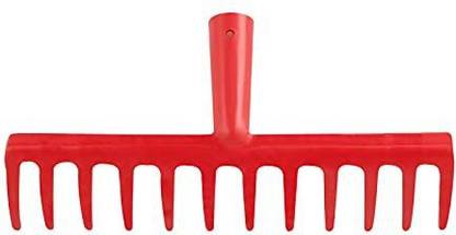 JetFire 10-Teeth Hand Cultivator Rake Without Handle Garden Rake (Red) Garden rake