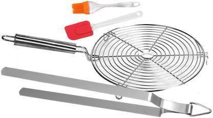 SINGING SPARROW S.STEEL BREAD ROASTER, BREAD TONG & BUTTER BRUSH SET COMBO 0.2 kg Roaster