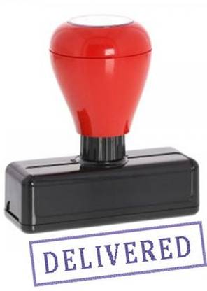 Trodat Image Plus Pre Inked Stamp / DELIVERED / Rectangular / (Medium - Blue) Pre Inked Stamp