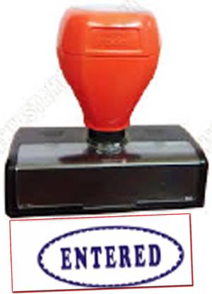 Trodat Image Plus Pre Inked Stamp / ENTERED OVAL SHAPE / Rectangular / (Medium - Blue) Pre Inked Stamp
