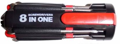 Kreya Enterprise 8 in 1 Multi-Function Screwdriver Kit with LED Portable Torch Long Handle Screwdriver Set