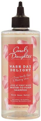 Carols Daughter Wash Day Delight WatertoFoam Sulfate Free Vegan Shampoo with Rose Water for Curly Hair