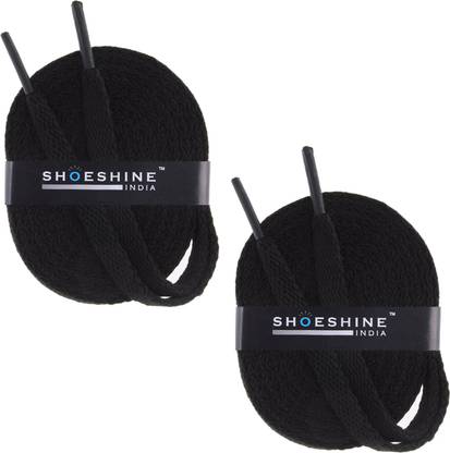 SHOESHINE FLAT Shoelace For Athletic and sneaker shoes 180 cm Black Shoe Lace