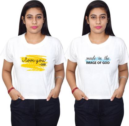 Printed Women White T-Shirt