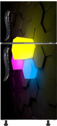 MANISHDECOR 160 cm creative multicolor whater fish fridge sticker for size [60x160Cm] Self Adhesive Sticker