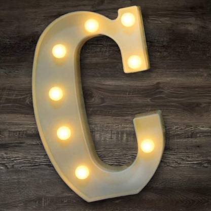 House of Queens (Alphabet - C) Marquee Letter Lights Sign | Wall Hanging Lights | Decorative Lamps | Light Up Alphabet Letters For Wedding | Brithday | Anniversary | Festivals Home Decoration LED Light Night Lamp