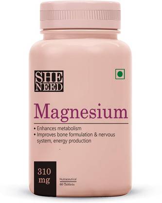 SheNeed Magnesium Supplement For Men and Women - 60 Capsules