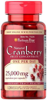 Puritan's Pride One A Day Cranberry Capsules, 120Count