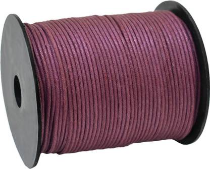 Embroiderymaterial 2 MM Waxed Cotton Cord for Jewellery Making 1 Roll (Plum, 90 Mtr)