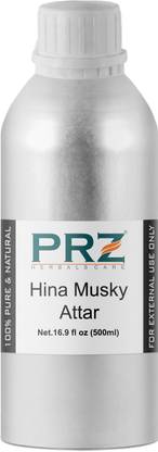 PRZ Hina Musky Attar Roll-on For Unisex (500 ML) - Pure Natural Premium Quality Perfume (Non-Alcoholic) Floral Attar