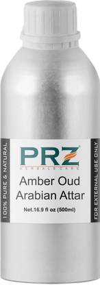 PRZ Amber Oud Arabian Attar Roll-on For Unisex (500 ML) - Pure Natural Premium Quality Perfume (Non-Alcoholic) Floral Attar