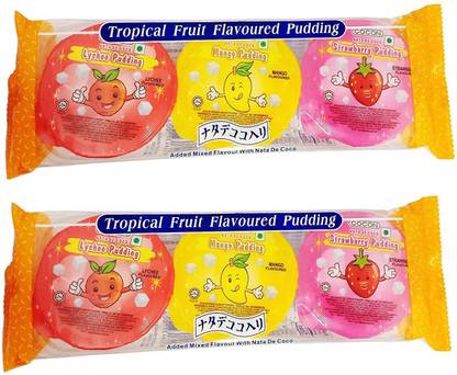 COCON 3 cup pudding with nata de coco 240 gms multipack of 2 (pack of 2×3 cups) Jelly Paste