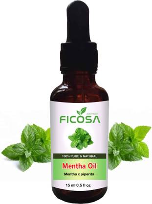 Ficosa Mentha Essential Oil | Peppermint Essential Oil | Peppermint Oil | Mentha Oil | Mentha Piperita Essential Oil - 100% Undiluted Pure and Natural Therapeutic Grade Oil For , Hair, Skin, Relaxing, Aromatherapy Oil (15ml)
