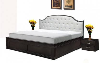 POJ Jessic King Size Bed Made With High-Quality MDF Board In Wenge Color Engineered Wood King Hydraulic Bed
