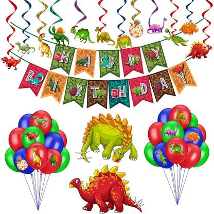Prihit Dinosaur Birthday Decoration - 45Pcs Dinosaur Balloon Combo For Boys, Girls