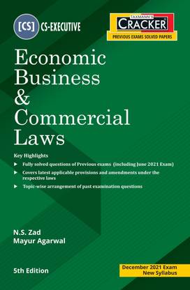 Taxmann's CRACKER for Economic Business & Commercial Laws – The Most Updated & Amended Book on Topic-wise Past Exam Questions with Chapter-wise Marks Distribution CS Executive | New Syllabus