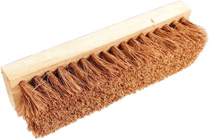 palmera Value Coir Washing Brush (Neem Wood, Brown) (1, Large) Coconut Fiber Dry Brush