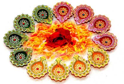 Newai Earthenware (Pack of 12) Table Diya Set