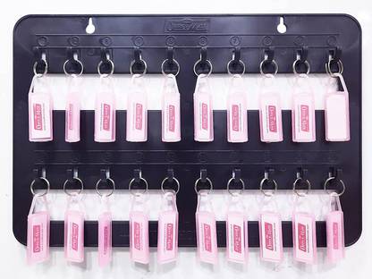 EVAN Key Holder 20 Hook with 20pc Name Tag Key Chain for Home Office and School Made with Premium Plastic Door Hanger