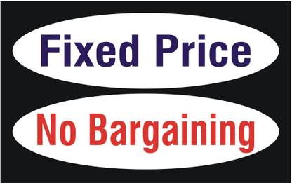 signEver Fixed Price No Bargaining Sign Board For Factory Lodges Banks Office School Hospital college Shops Local Market Multi-color (20 x 12 cm) Emergency Sign