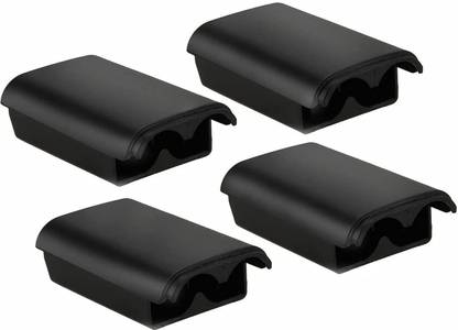 Tech Aura 4 Pack Xbox 360 Wireless Controller Replacement Battery Pack Cover Shell (Black)  Gaming Accessory Kit