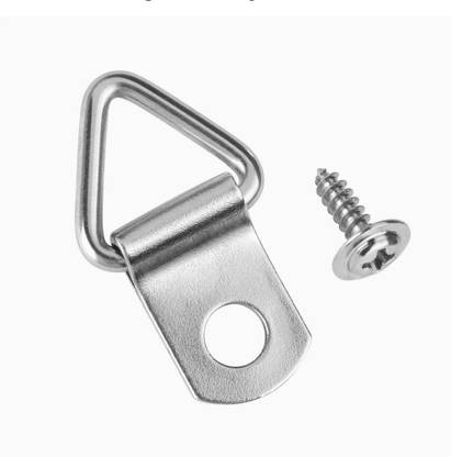 max deals ainless Steel Triangle Ring Picture Frame Hanging Hangers Single Hole with Screws pack of 24 Hook 24