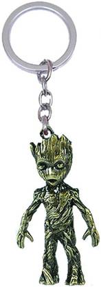 RVM Toys Baby Groot Keychain Guardians of The Galaxy Superhero Metal Bronze Key Chain for Car Bike Key Ring Key Chain