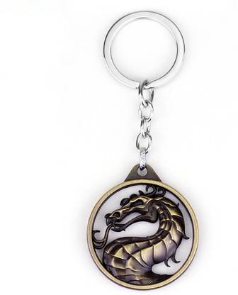 RVM Toys Dragon Movie Mortal Kombat Keychain Logo Antique Bronze Metal Key chain for Car Bike Men Women Key Ring Key Chain