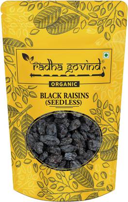 Radha Govind Organic Black Raisins (Seedless)_500gm Raisins