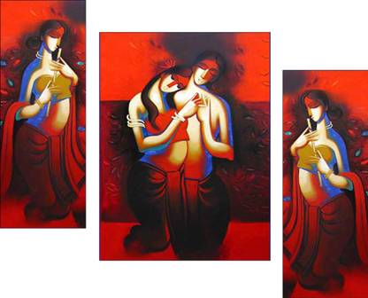 Rm King Decor RM King Decorset of 3 pes.Modern Art wall Painting with UV 12 inch x 18 inch Painting Digital Reprint 12 inch x 18 inch Painting