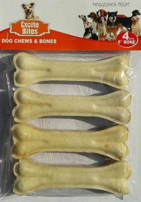 Excite Bites Rawhide Bones (Size 5") (4Pcs) Dog Chew