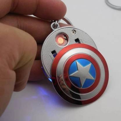 Explorer ®Captain America Shield Avengers Rechargeable USB Lighter Captain America Lighter_B Cigarette Lighter