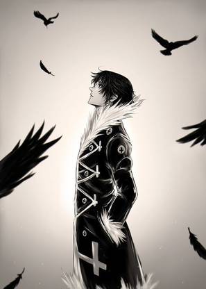 Hunter X Hunter Chrollo Lucilfer Feathers Profile View Matte Finish Poster Paper Print