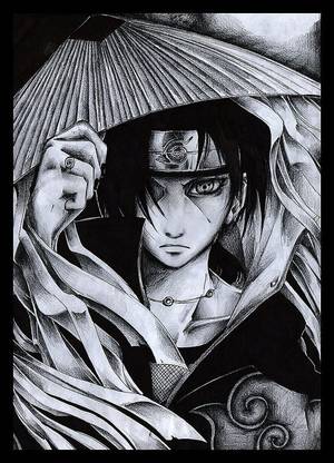 Drawing Akatsuki Naruto Shippuuden Uchiha Itachi Matte Finish Poster Paper Print