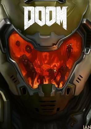 Doom Game Doom 4 Doom 2016 Doom Slayer Fantasy Armor Hd Matte Finish Poster Paper Print