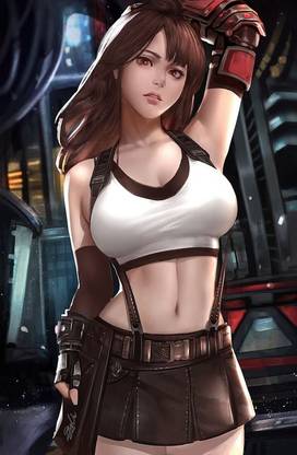 Anime Girls Portrait Display Final Fantasy Vii Tifa Lockhart Hd Matte Finish Poster Paper Print