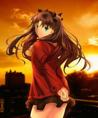Anime Fate Series Tohsaka Rin Fate Stay Night Unlimited Blade Works Matte Finish Poster Paper Print