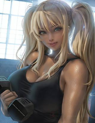 Hibiki Sakura Dumbbell Nan Kilo Moteru Anime Anime Girls Blonde Hd Matte Finish Poster Paper Print