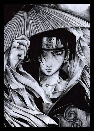 Naruto Shippuuden Uchiha Itachi Akatsuki Drawing Matte Finish Poster Paper Print